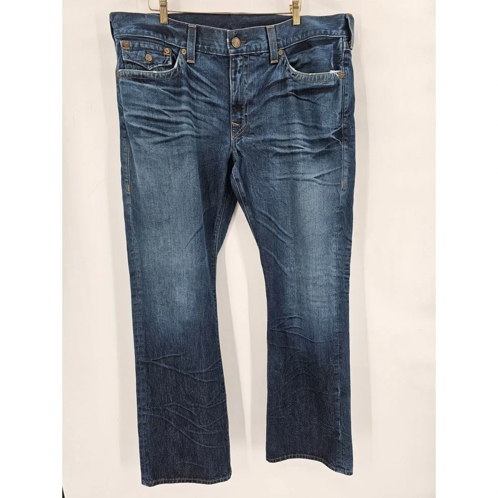 True Religion Jeans Men's Sz 40‎  Billy Flap Pocket Blue Denim Relaxed Bootcut